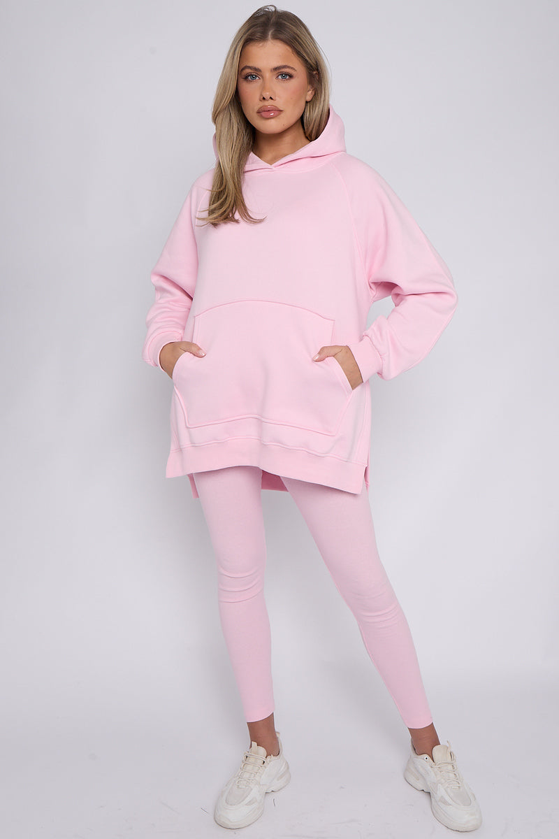 Oversized Split Sides Hoodie & Ribbed Leggings Co-ord - Shelly - Storm Desire