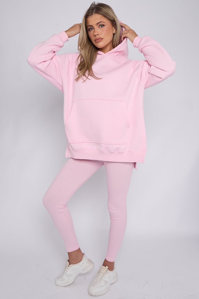 Oversized Split Sides Hoodie & Ribbed Leggings Co-ord - Shelly - Storm Desire
