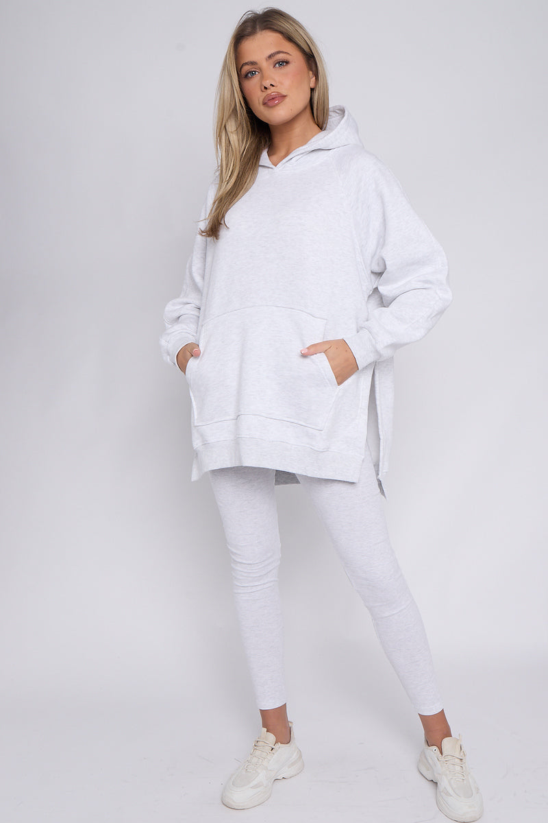 Oversized Split Sides Hoodie & Ribbed Leggings Co-ord - Shelly - Storm Desire