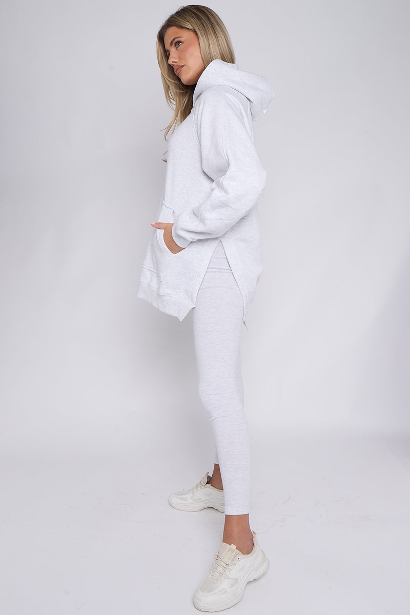 Oversized Split Sides Hoodie & Ribbed Leggings Co-ord - Shelly - Storm Desire