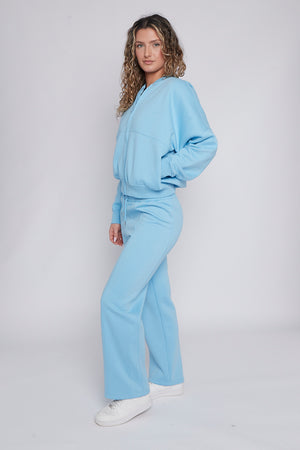Bomber Style Oversize Fleece Zipper & Jogger Set - Sara - Storm Desire