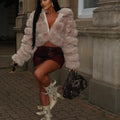 Hooded Faux Fur Puffer Coat - Salma