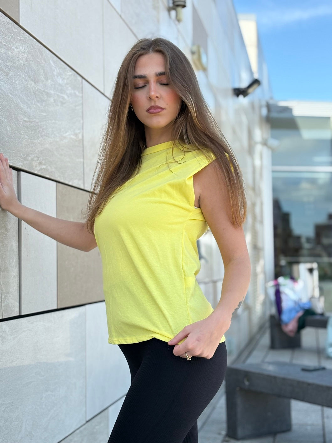 Padded Shoulder Summer Top - Chelsea