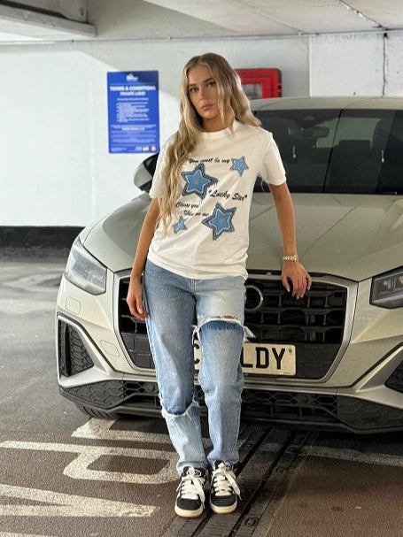 Lucky Star Printed T-Shirt - Maxine - Storm Desire