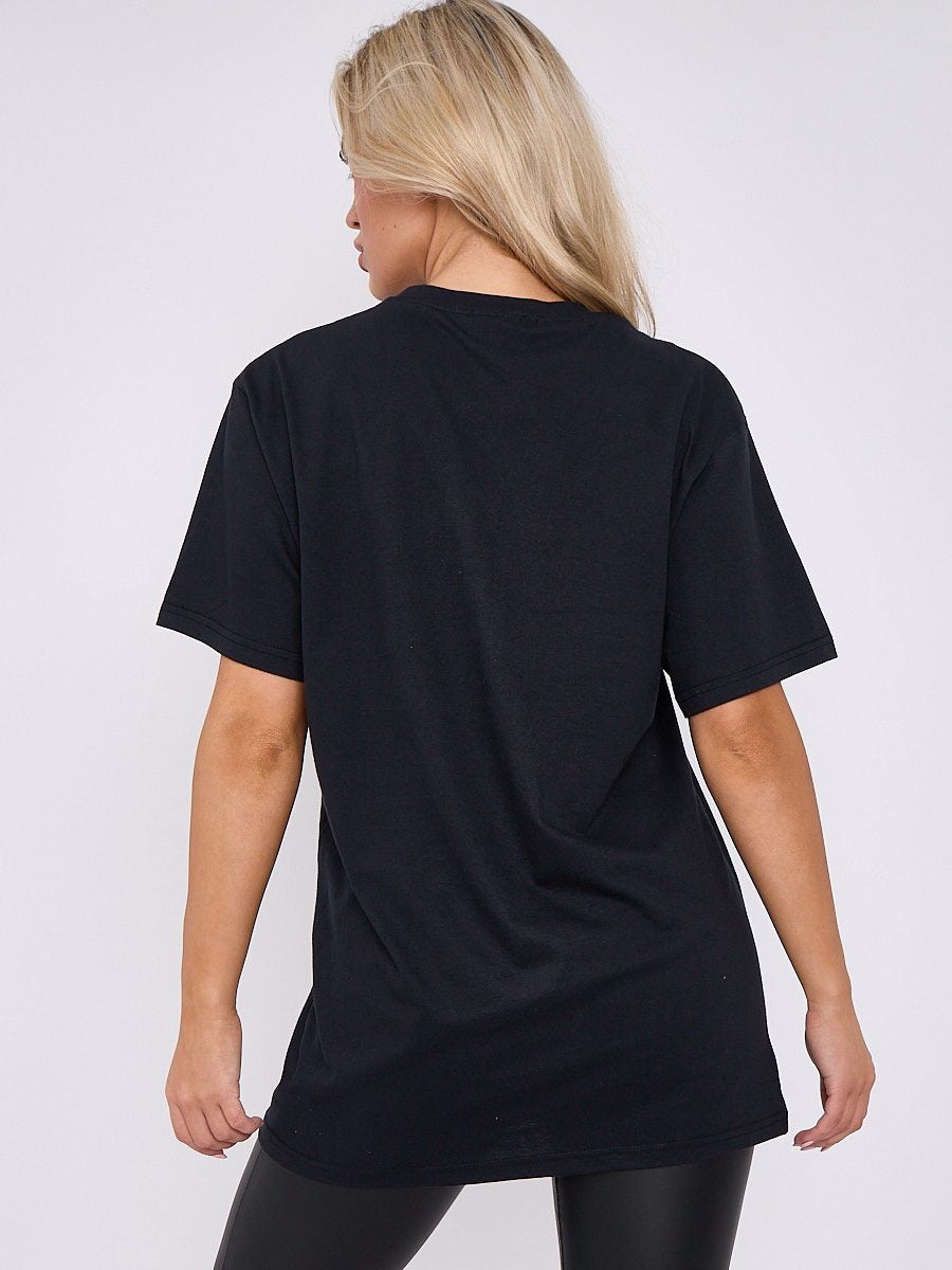 Black Bow Graphic Print T-Shirt - Victoria - Storm Desire