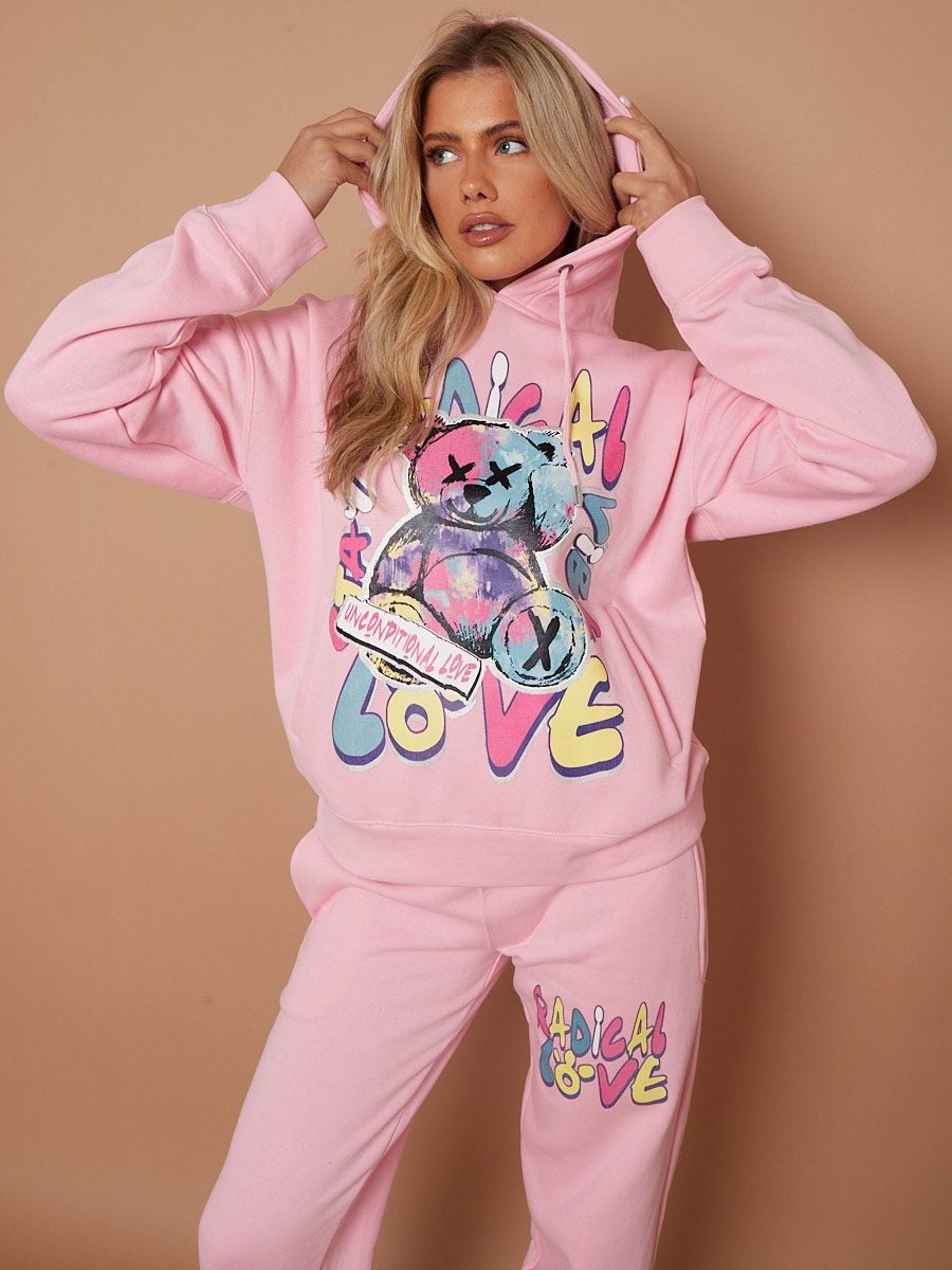 Pink Radical Love Graphic Fleece Loungewear - Katelyn - Storm Desire