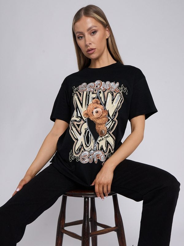 Black Bronx City Graphic T-Shirt - Harper - Storm Desire