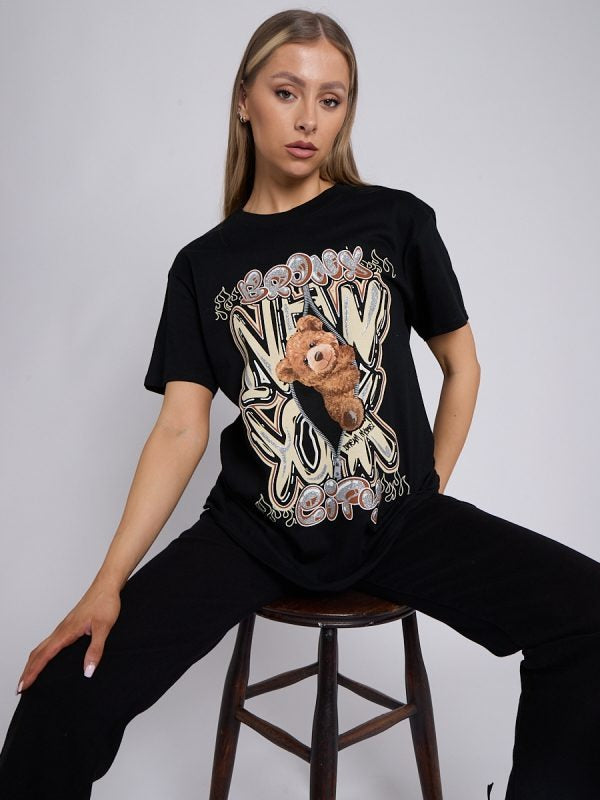 Black Bronx City Graphic T-Shirt - Harper - Storm Desire