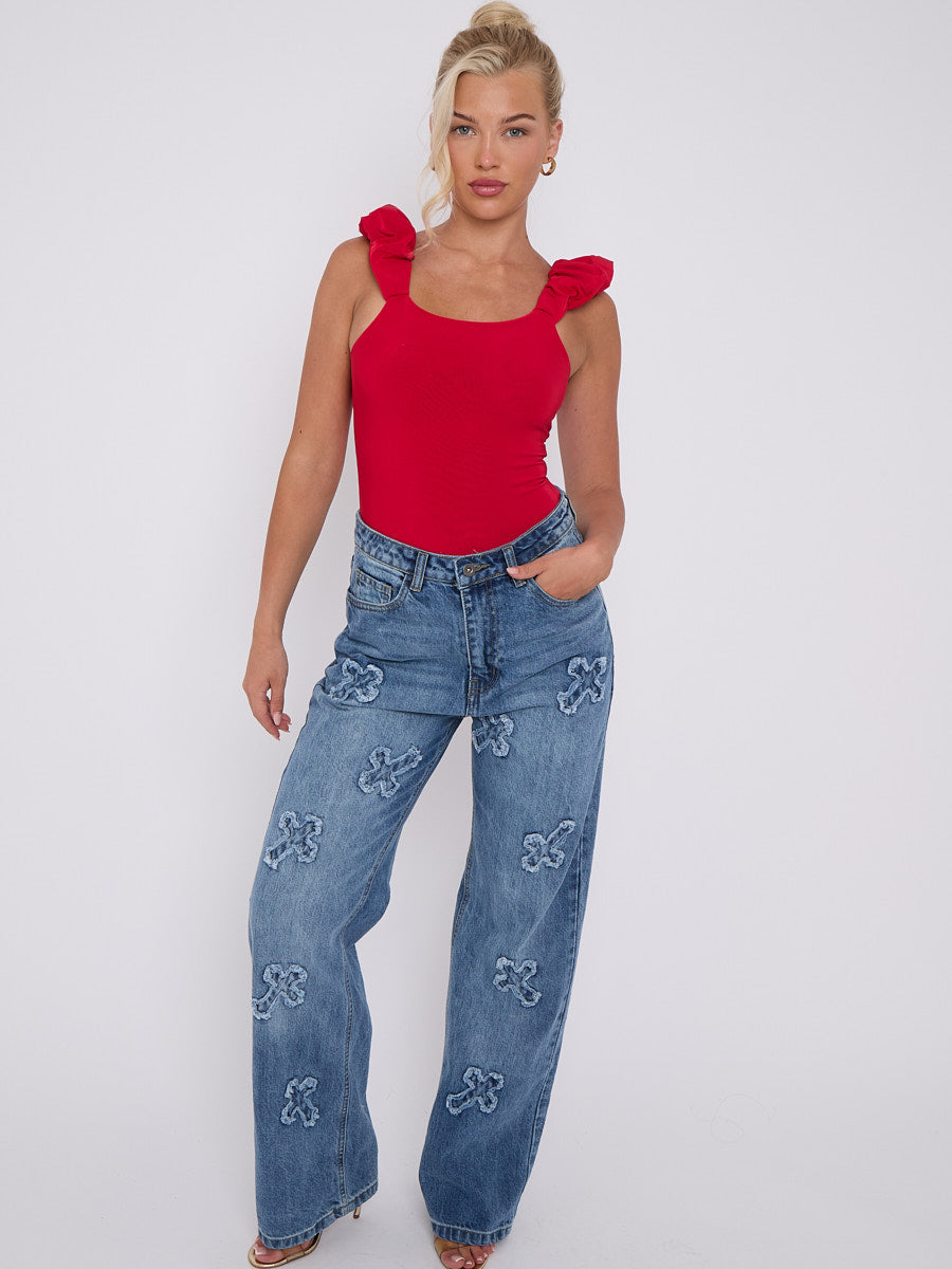 Back In Stock Ruched Shoulder Slinky Bodysuit - Gianna - Storm Desire