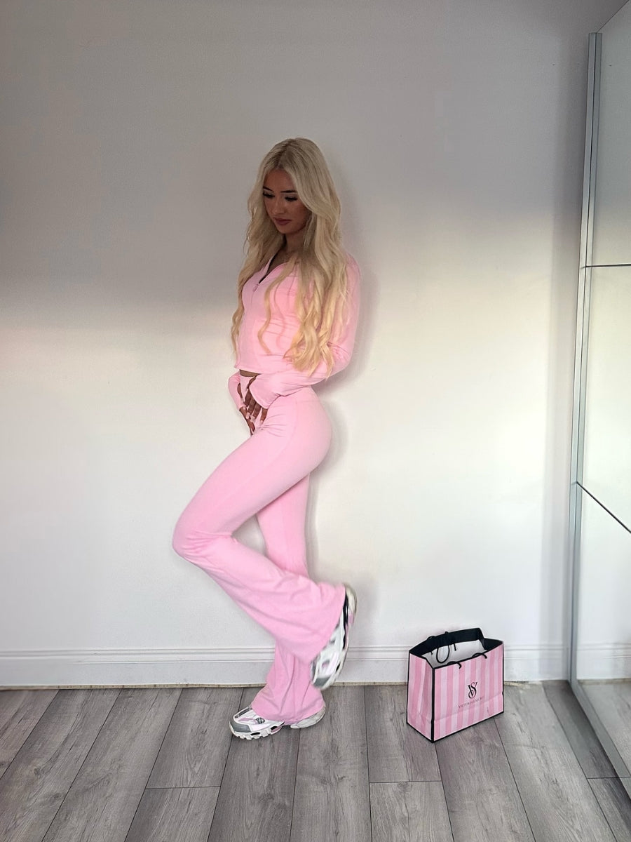 Active Zip Top And Push Up Flare Trouser Set - Hayden