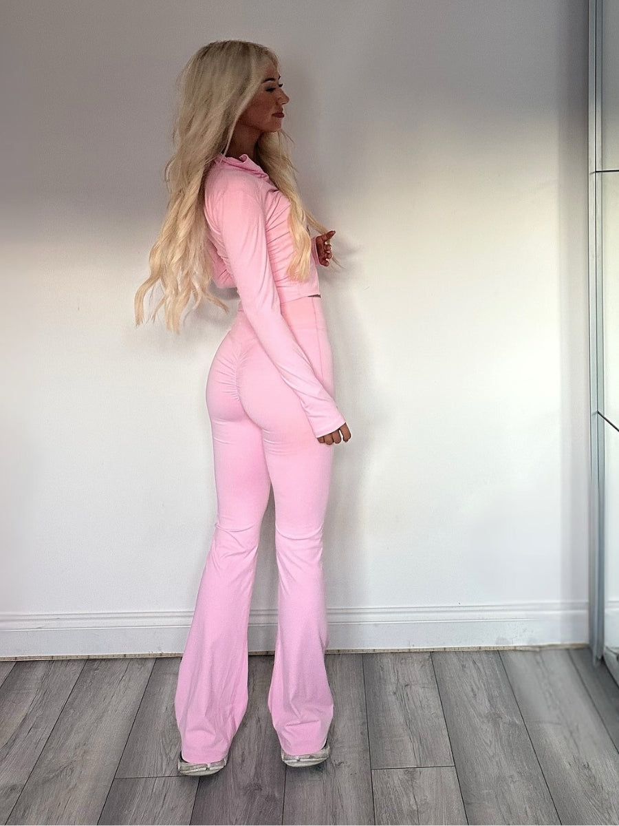 Active Zip Top And Push Up Flare Trouser Set - Hayden