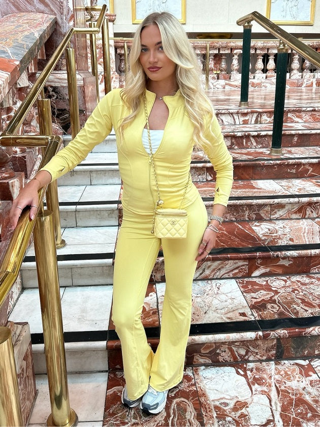 Active Zip Top And Push Up Flare Trouser Set - Hayden