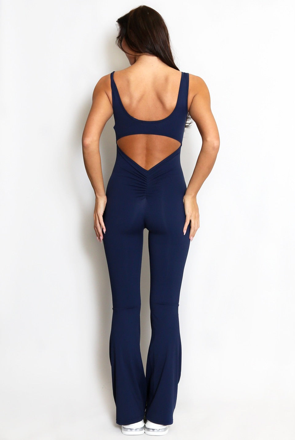 Cut Out Back Ruched Pushup Jumpsuit - Adele