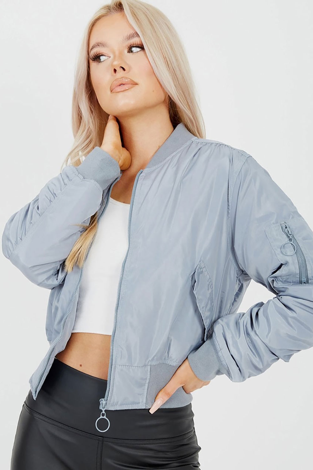 Zip Up Casual Bomber Jacket - Chiquita - Storm Desire