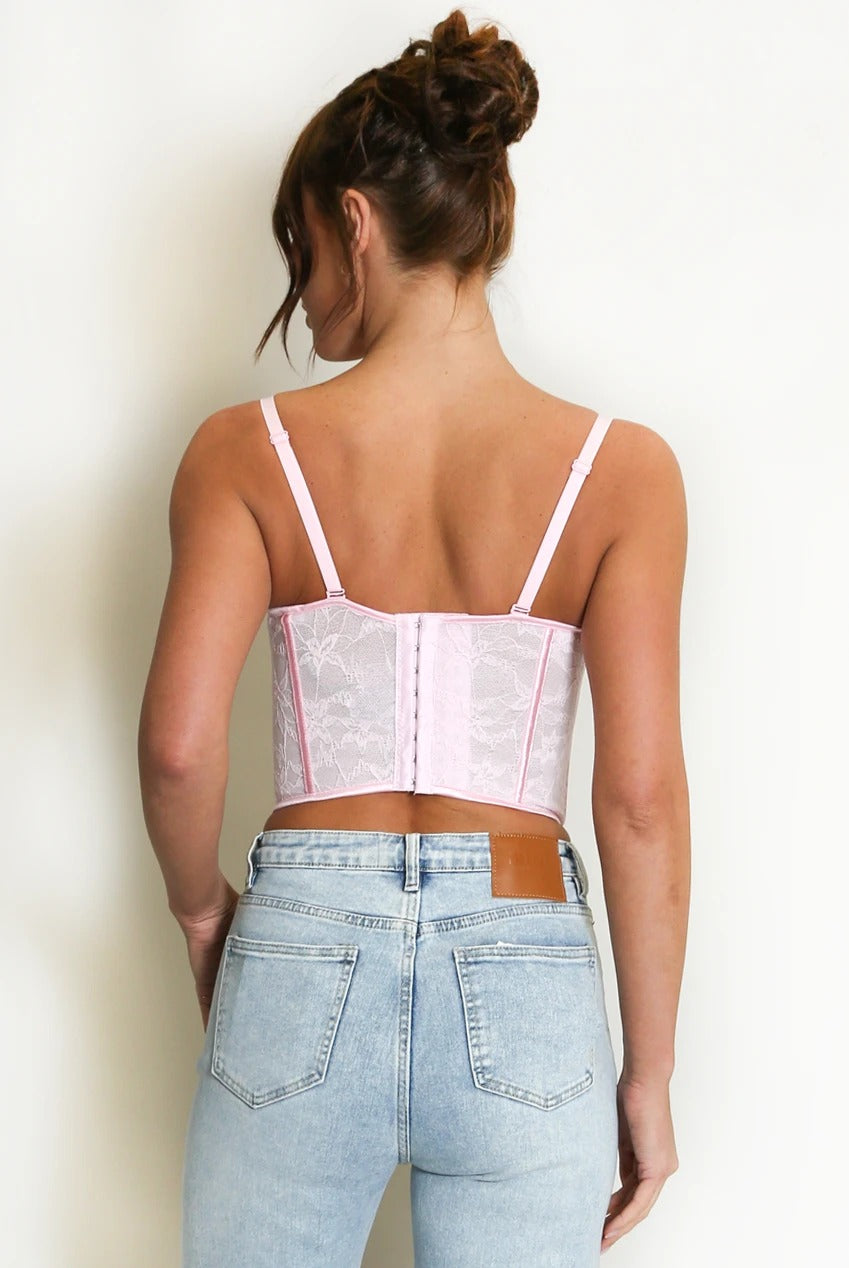 Lace Corset Top - Rose
