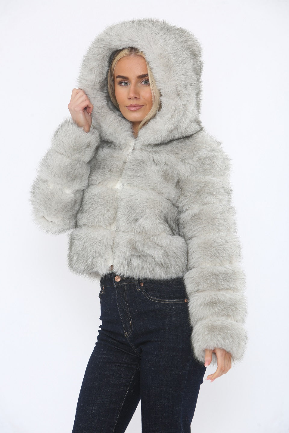 Hooded Faux Fur Puffer Coat Kiera