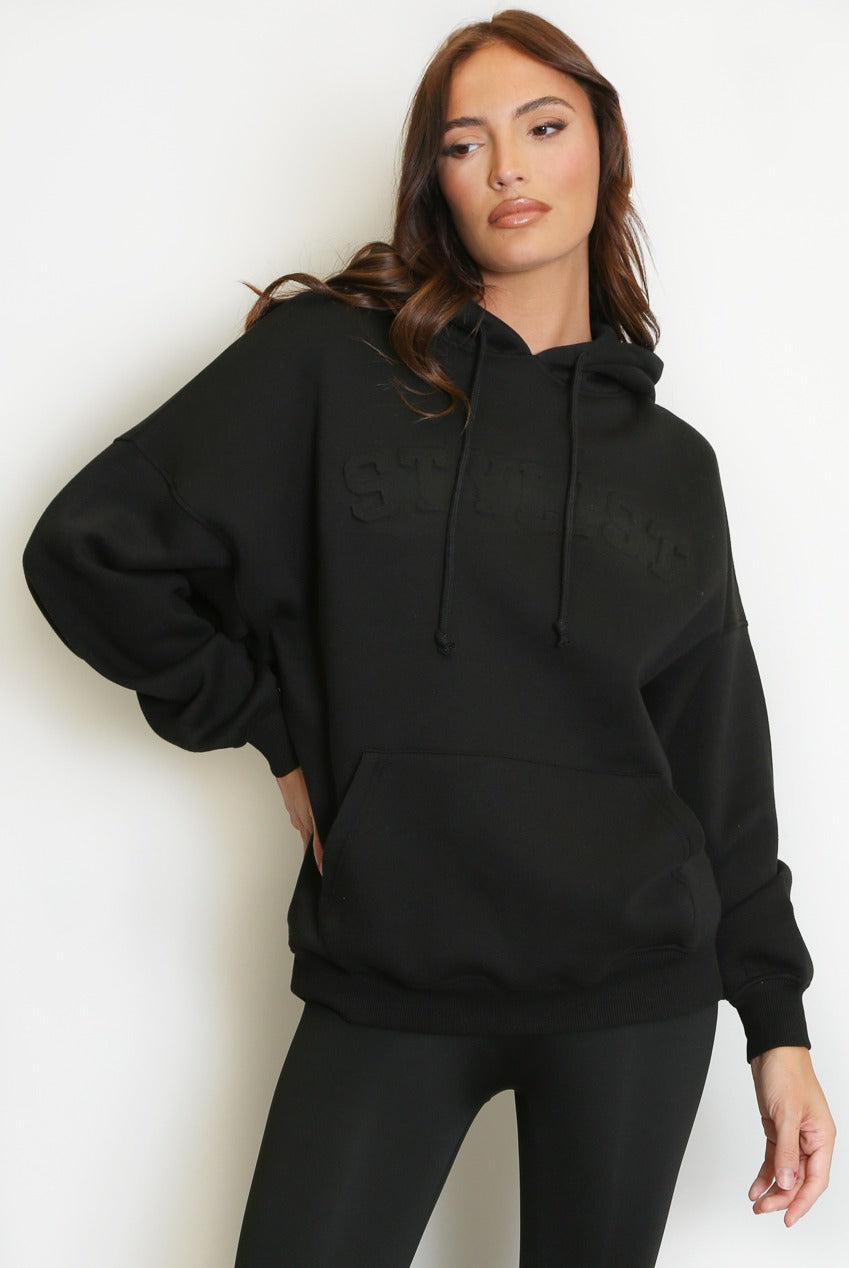 Stylist Embossed Oversized Hoodie - Ayra