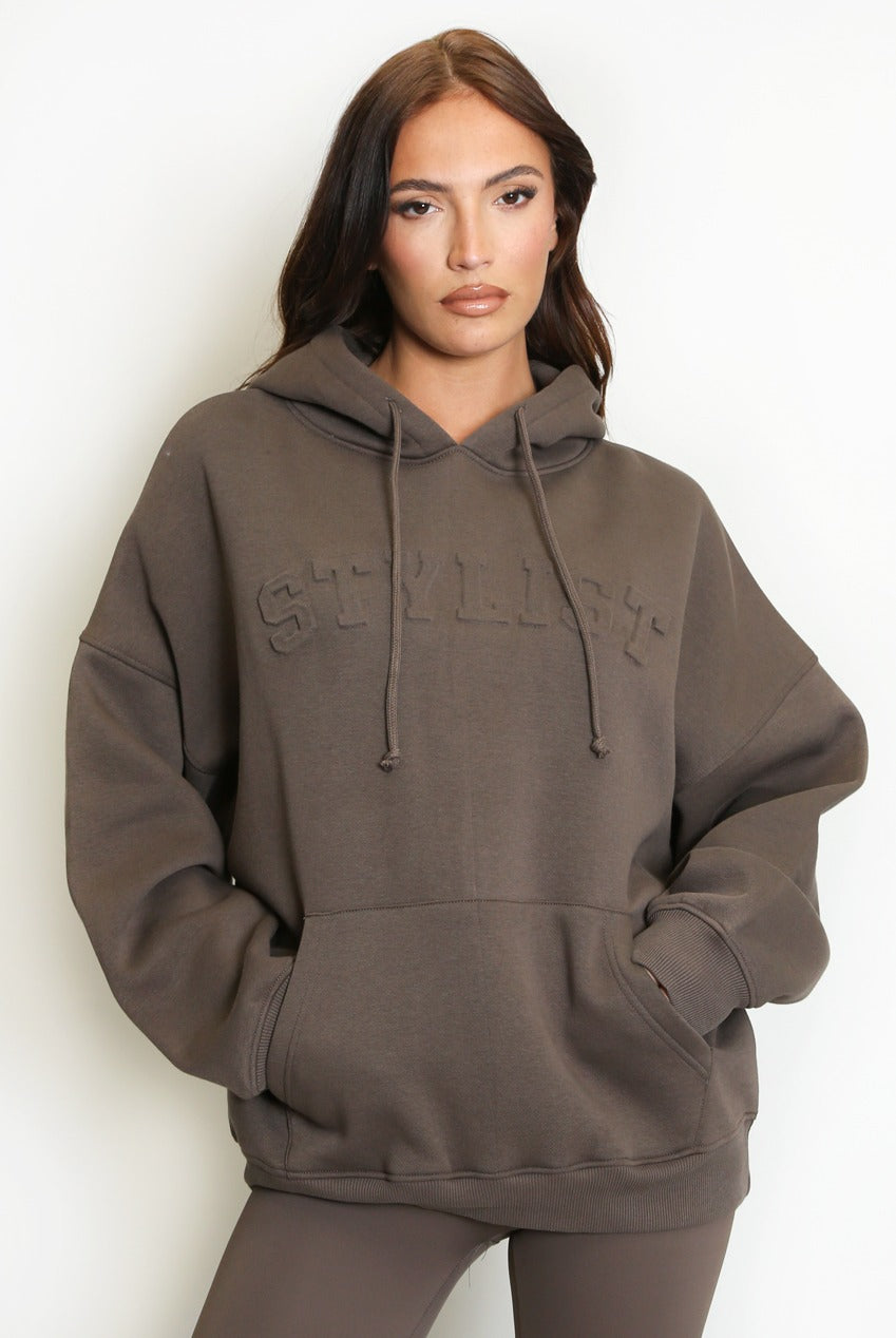 Stylist Embossed Oversized Hoodie - Ayra