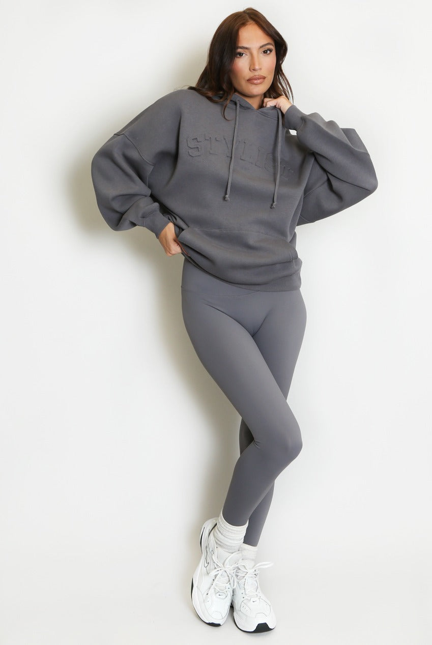 Stylist Embossed Oversized Hoodie - Ayra