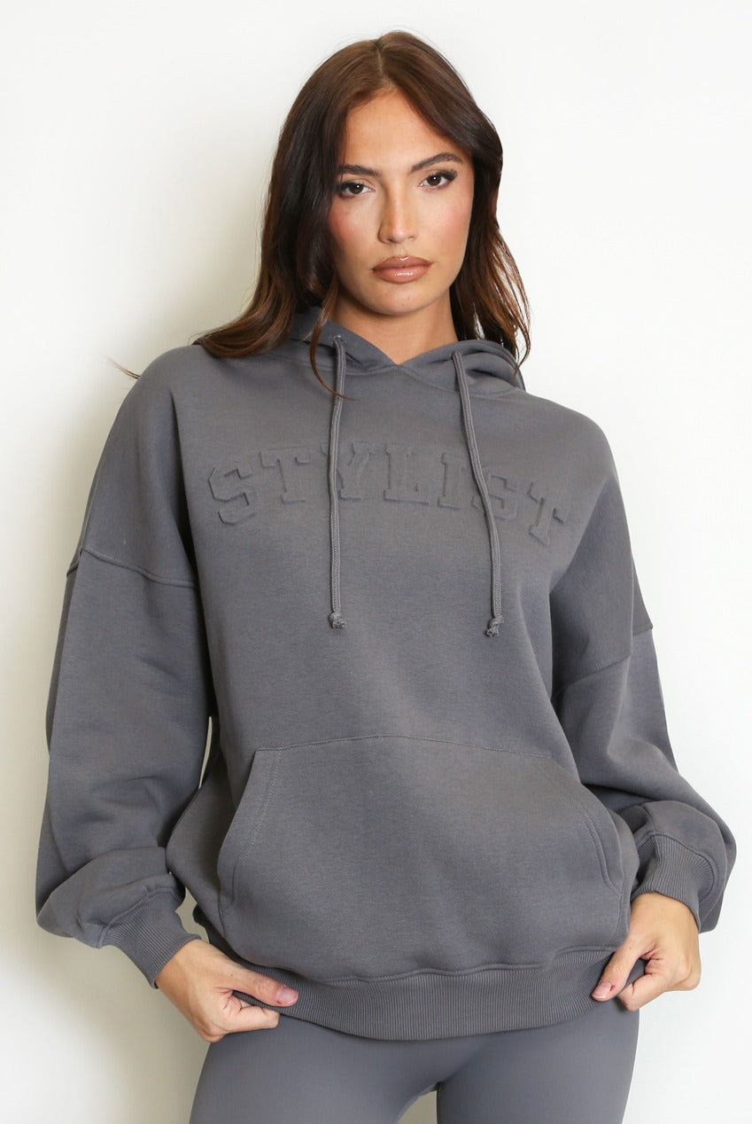 Stylist Embossed Oversized Hoodie - Ayra