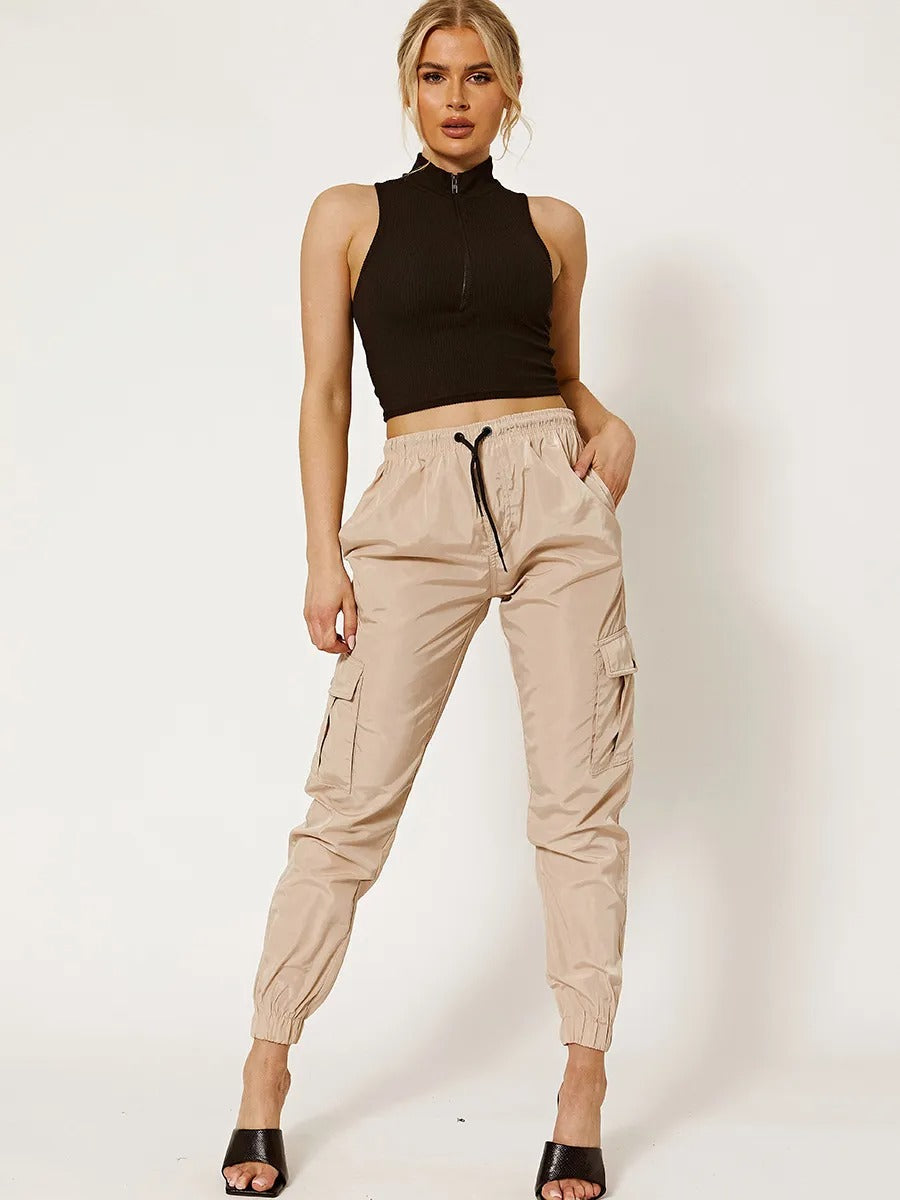 Stone Lightweight Shell Cargo Joggers - Allie - Storm Desire