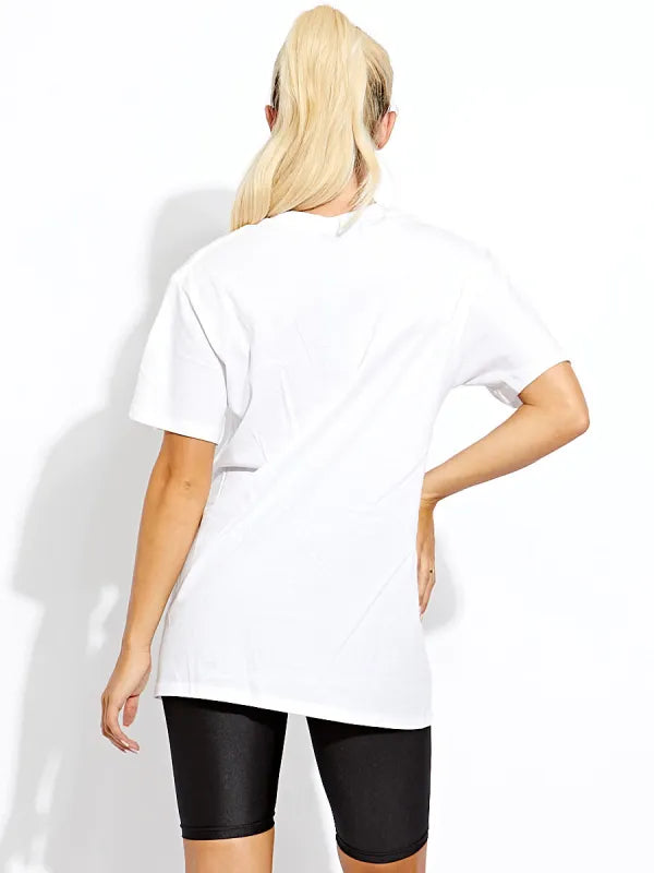White Glitter Neon Bunny T-Shirt - Anika - Storm Desire