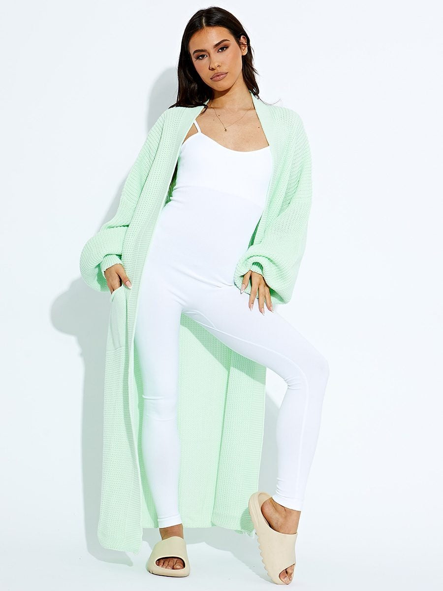 Mint Oversize Longline Knitted Cardigan - Kori - Storm Desire