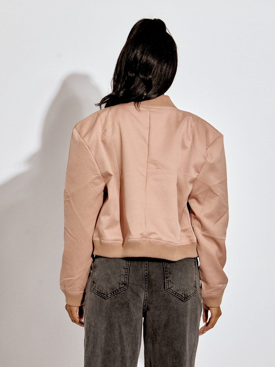 Pink Pocket Bomber Jacket - Aria - Storm Desire