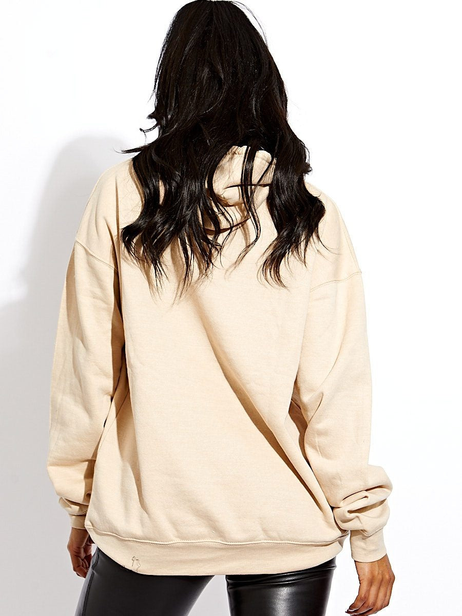 Beige My Bubble Graphic Print Hoodie - Vada - Storm Desire