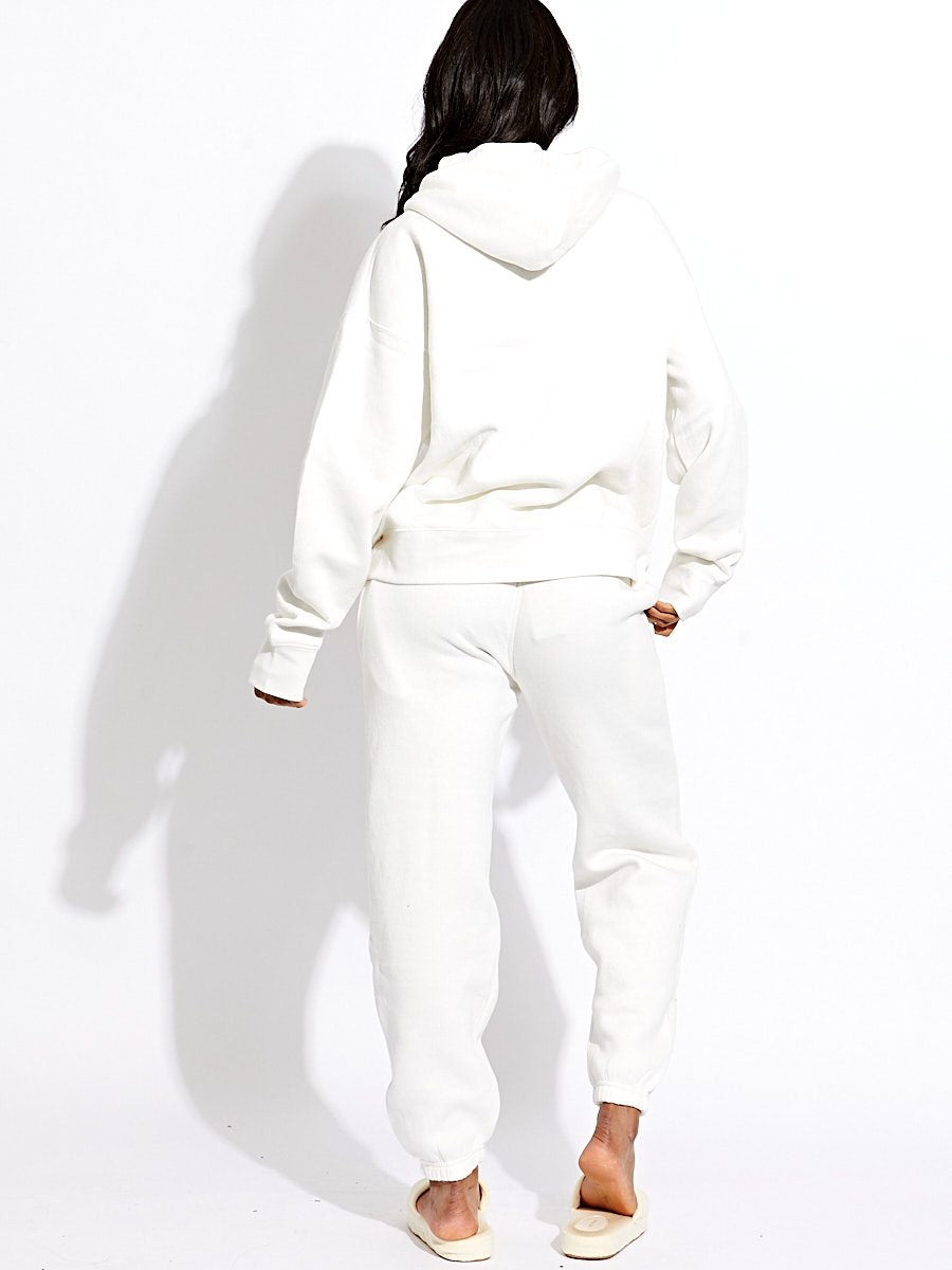White Lovely Club Slogan Fleece Loungewear Set - Jianna - Storm Desire