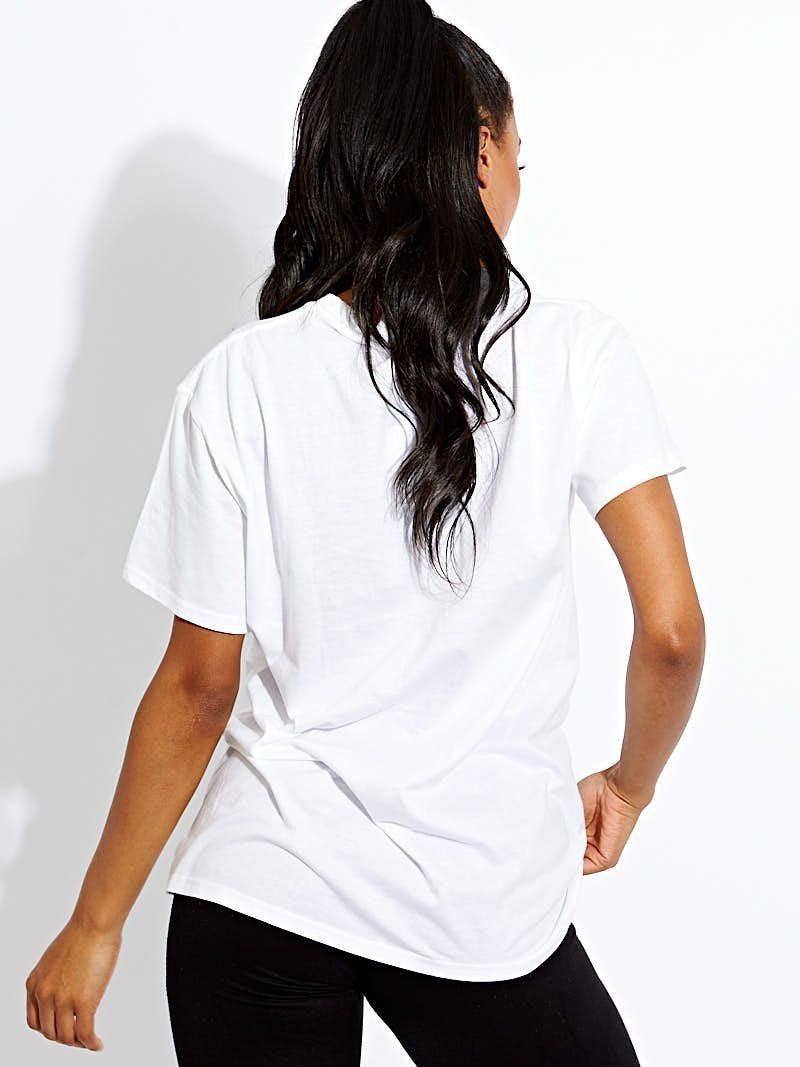 White SOHO Print Graphic T-Shirt - Araceli - Storm Desire