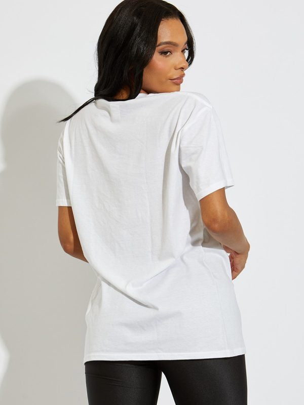 White Self Love Club Teddy Graphic T-Shirt - Aleena - Storm Desire