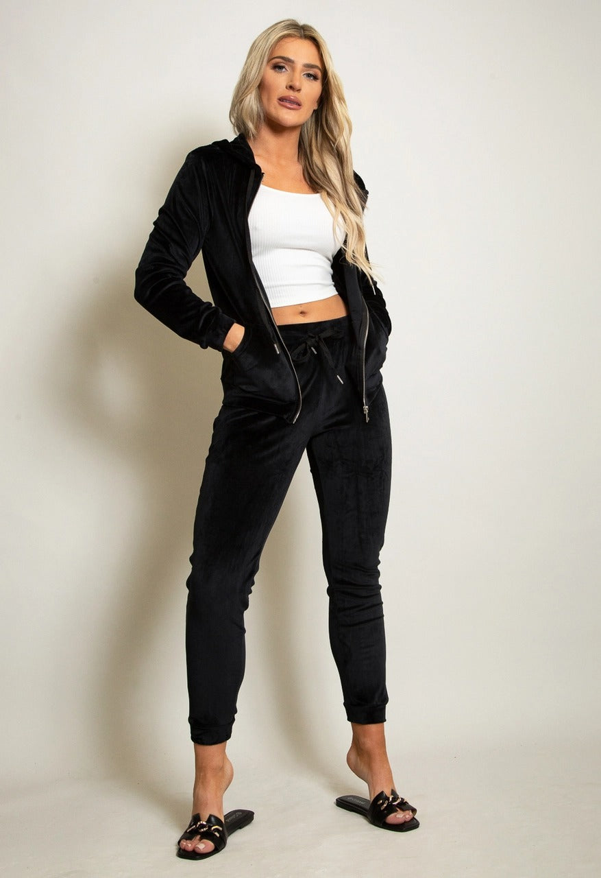 Velvet Hooded Loungewear Set -  Megan - Storm Desire