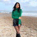 Black Designer Pattern Tights - Shelby - Storm Desire