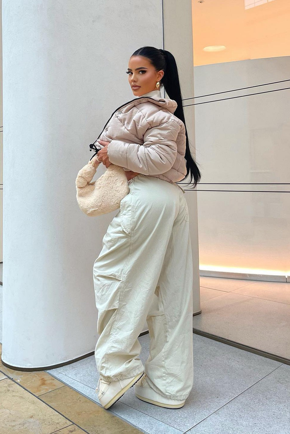Stone cropped on sale puffer jacket