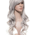Silver Grey Long Curly Party Wig - Storm Desire