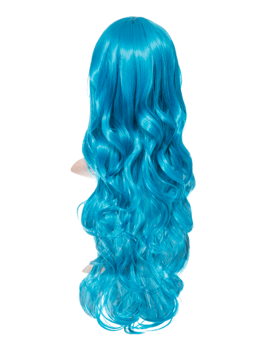 Neon Blue Long Curly Party Wig - Storm Desire