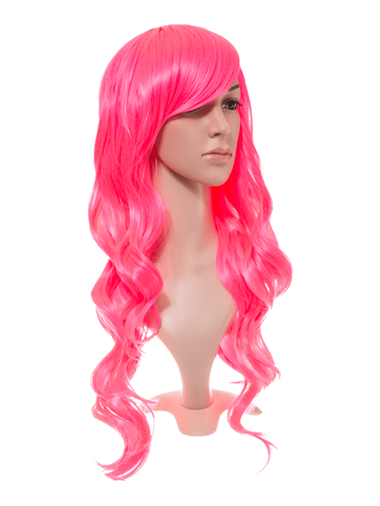 Carnation Pink Long Curly Party Wig - Storm Desire