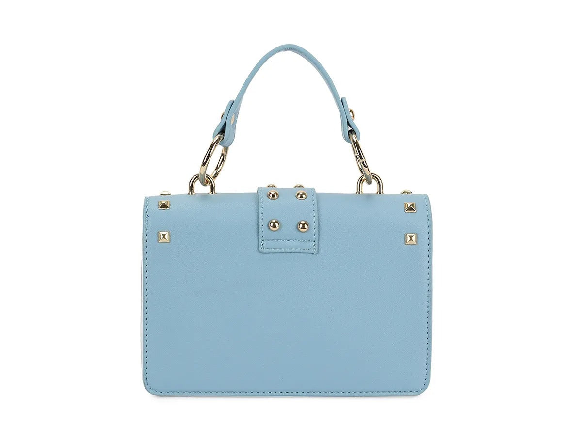 Blue Metal Stud Clear Front Handbag - Imani - Storm Desire