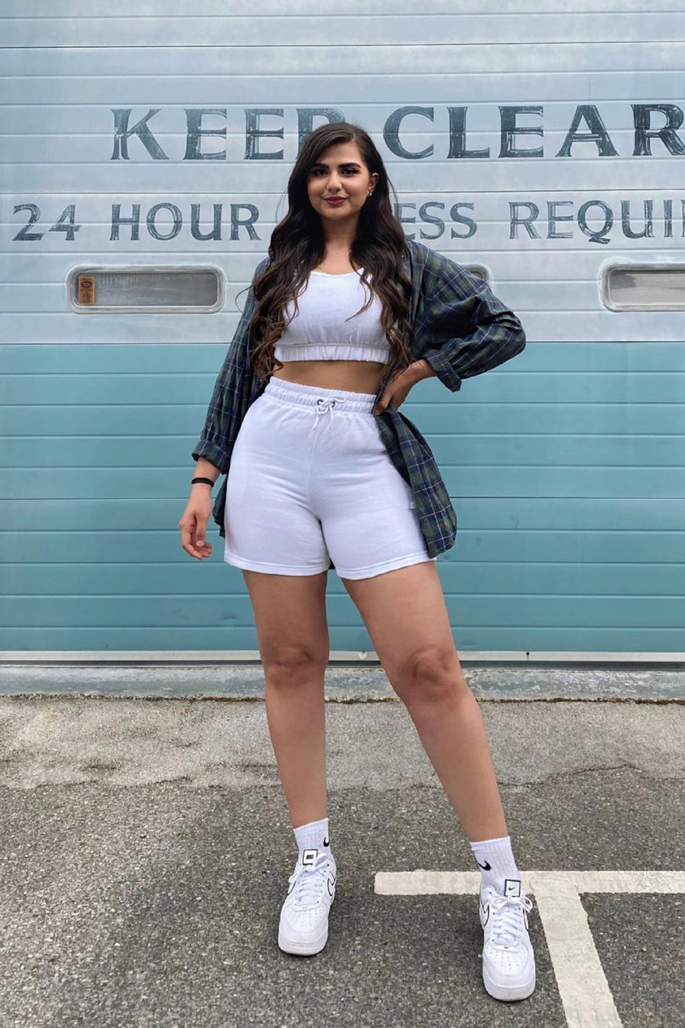 White Crop Top & Shorts Co-ord Set - Morgan - Storm Desire