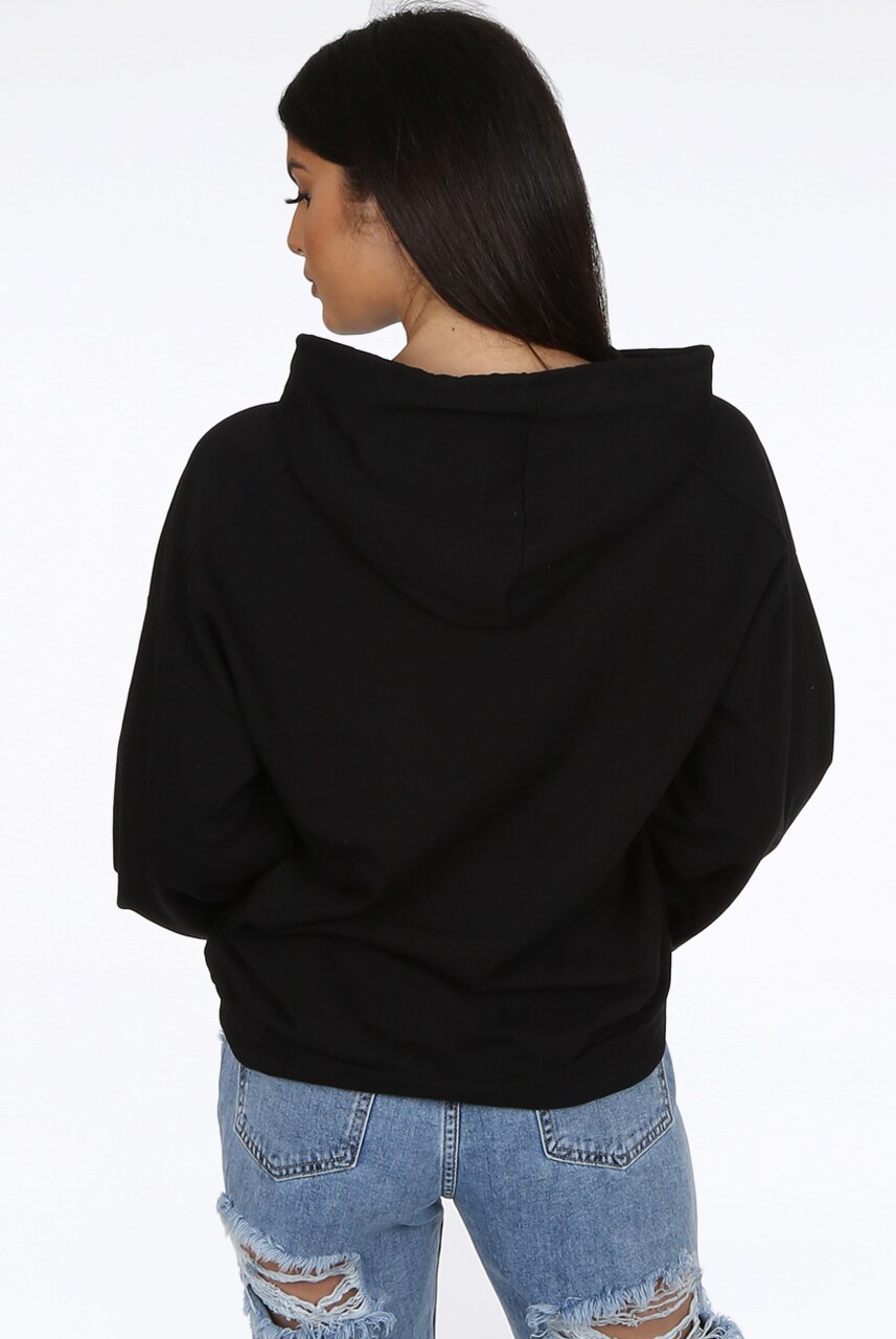 Ruched Sleeve Hooded Sweatshirt - Kora - Storm Desire