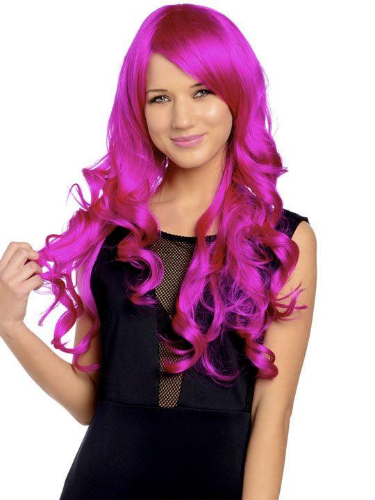 Cerise Long Curly Party Wig - Storm Desire