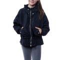 Kids Black High Neck Hooded Festival Jacket - Parker - Storm Desire