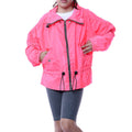 Kids Neon Pink High Neck Hooded Festival Jacket - Parker - Storm Desire