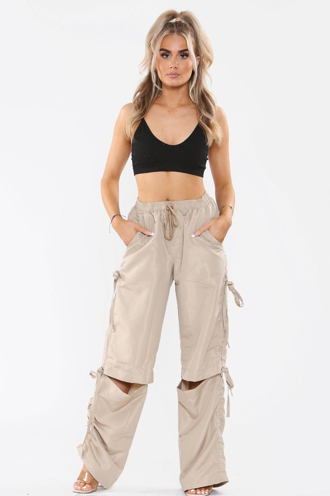 Stone Baggy Slit String Tie Shell Pants - Penny - Storm Desire