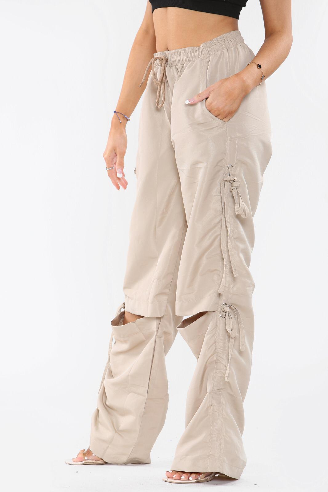 Stone Baggy Slit String Tie Shell Pants - Penny - Storm Desire