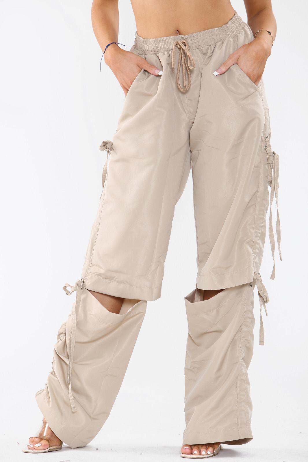 Stone Baggy Slit String Tie Shell Pants - Penny - Storm Desire