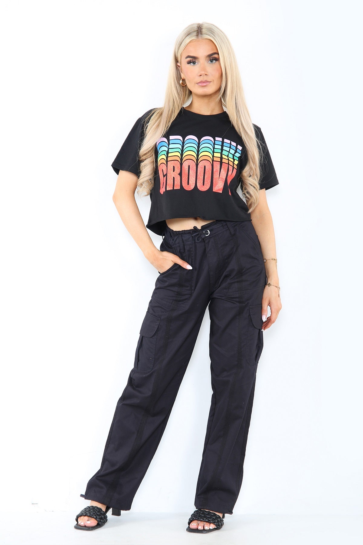 Black Baggy Cargo Trousers - Zara - Storm Desire