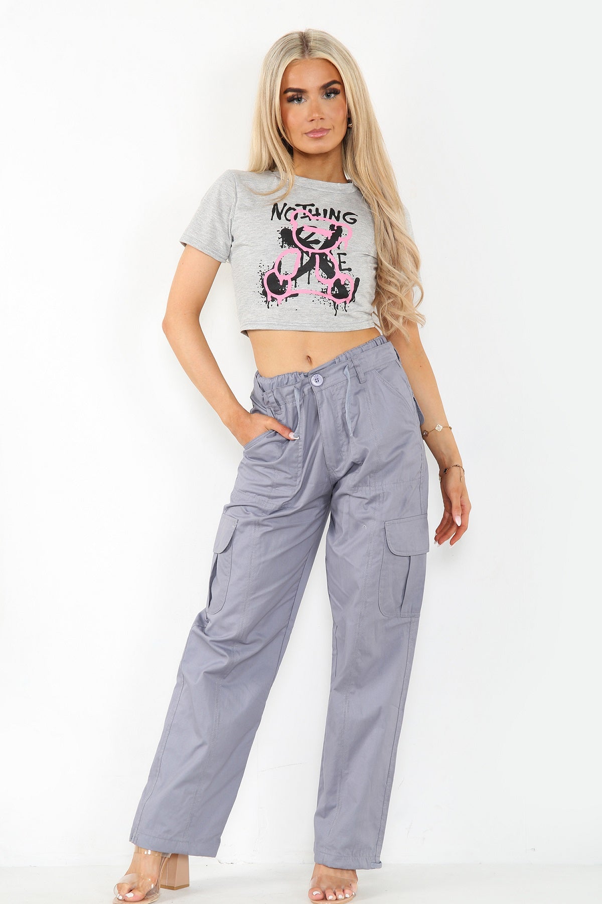 Grey Baggy Cargo Trousers - Zara – Storm Desire