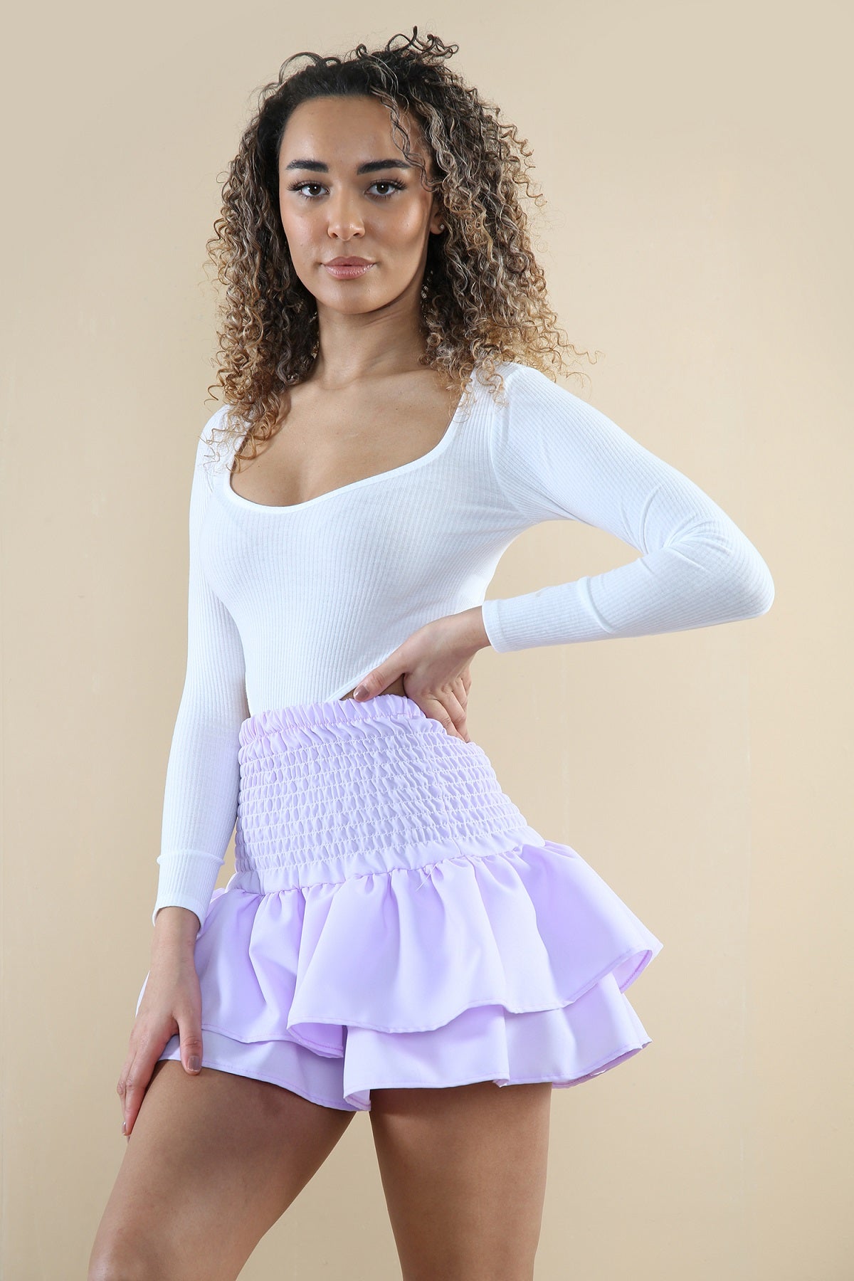Lilac Layered Rara Mini Skirt - Brooke - Storm Desire